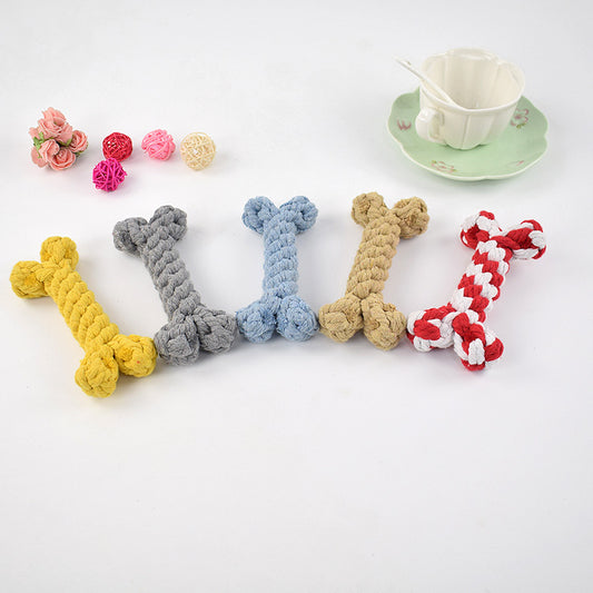 Durable Cotton Bone Toy – Bite-Resistant Chew & Play