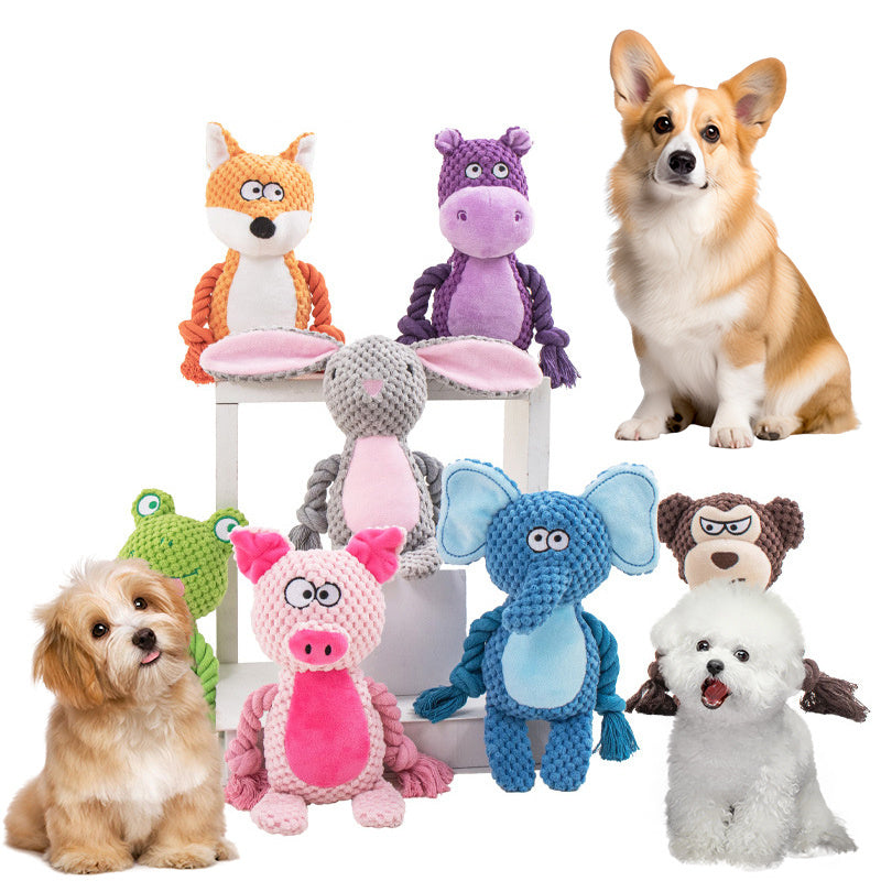Squeaky Cotton Dog Toy