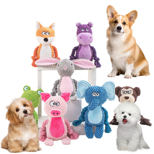 Squeaky Plush Cotton Dog Toy Fun Interactive Pet Chew Toy