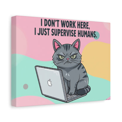 Funny Cat Wall Art, Office Decor, Gift for Cat Lovers