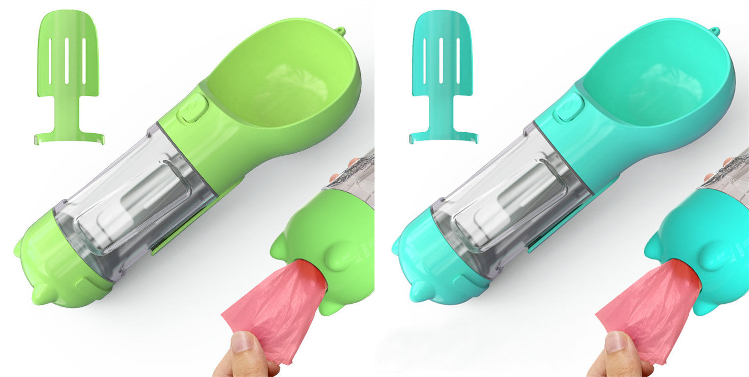 3 In 1 Pet Water Bottle Feeder Bowl Garbage Bag