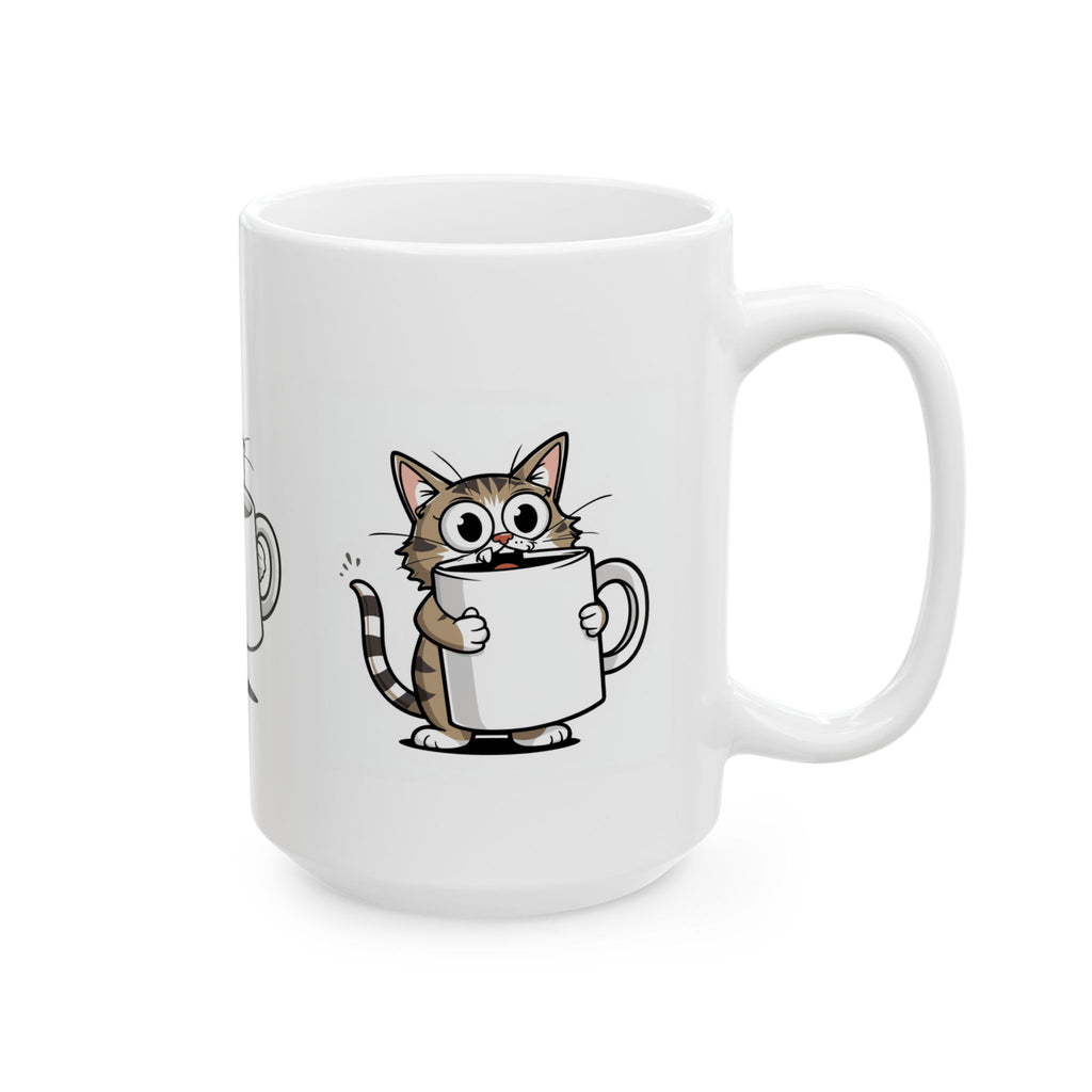 Crazy Coffee Cat Ceramic Mug (11oz, 15oz)