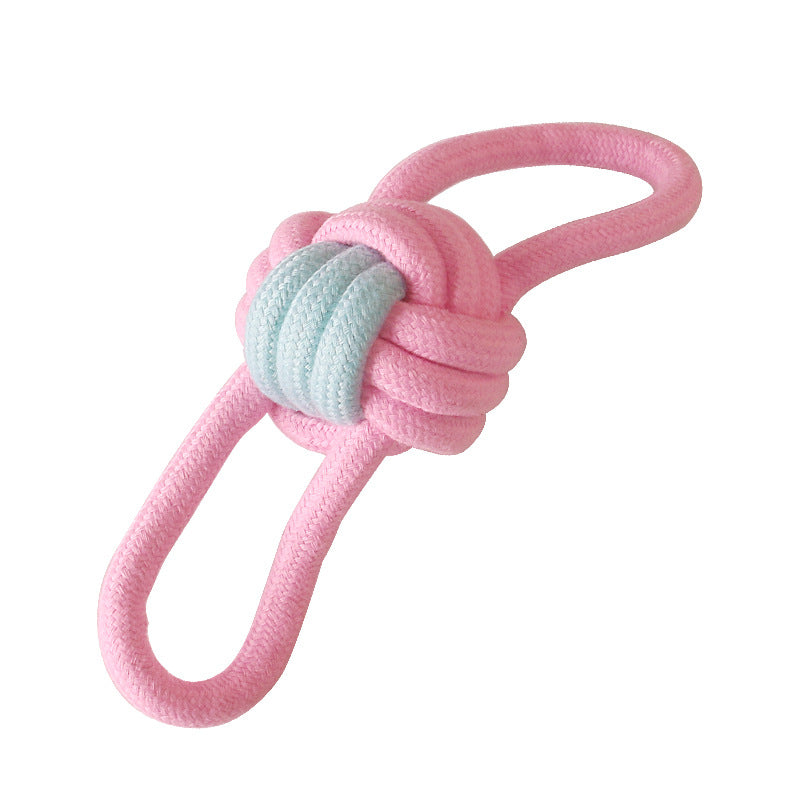 Pink Cotton Rope Dog Toy Set