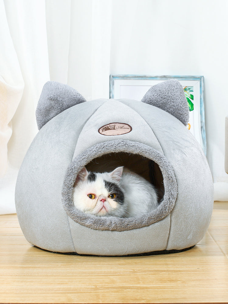 Enclosed Cat Bed For Warm Sleeping