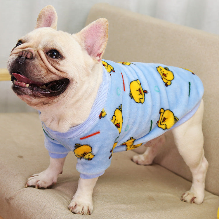 Autumn & Winter Warm Dog Pajamas Cozy Coral Fleece Pet Clothes
