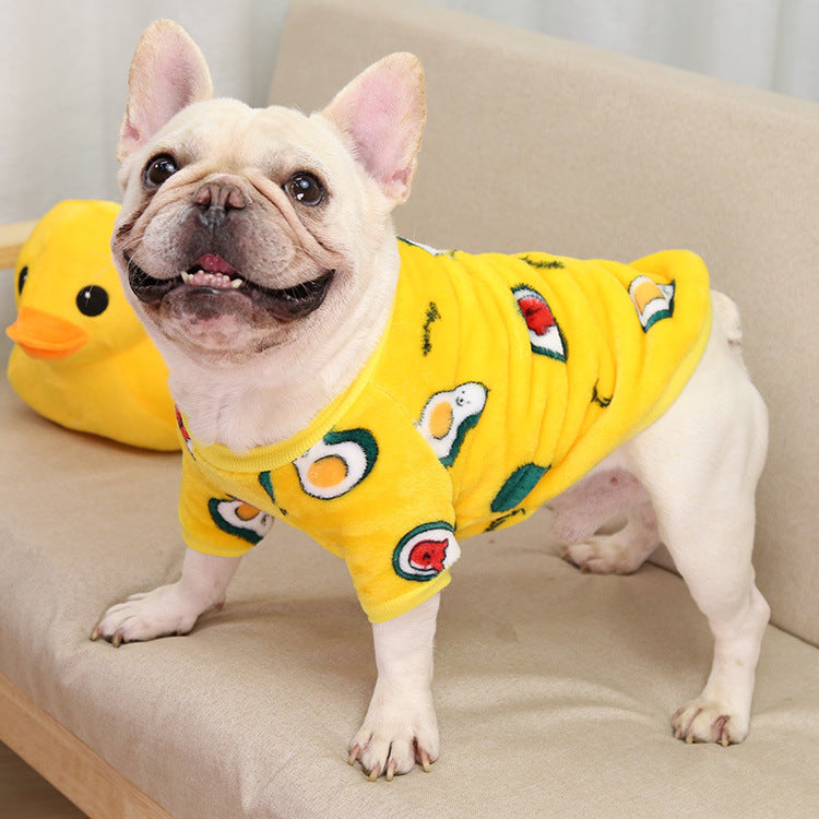 Autumn & Winter Warm Dog Pajamas Cozy Coral Fleece Pet Clothes