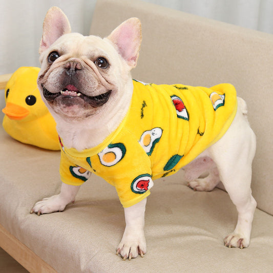 Autumn & Winter Warm Dog Pajamas Cozy Coral Fleece Pet Clothes