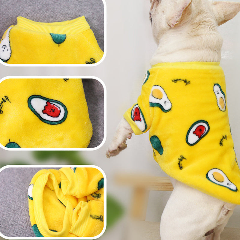 Autumn & Winter Warm Dog Pajamas Cozy Coral Fleece Pet Clothes