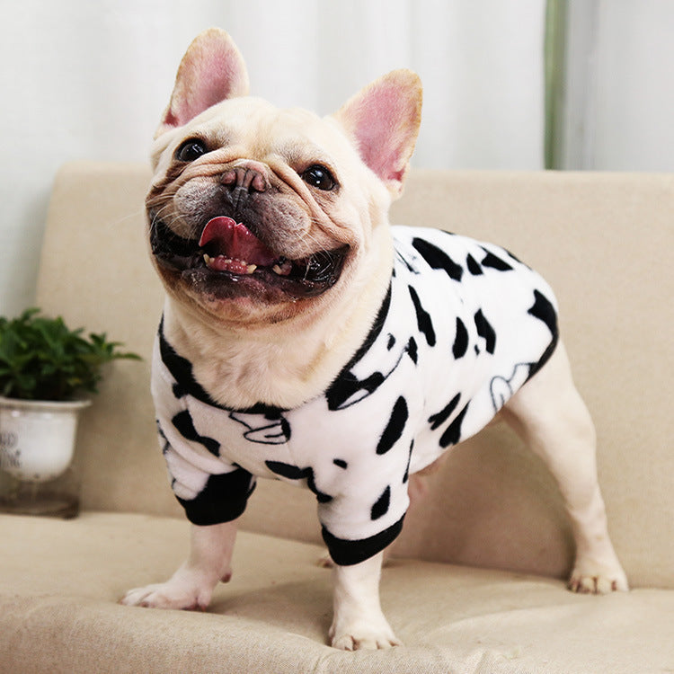 Autumn & Winter Warm Dog Pajamas Cozy Coral Fleece Pet Clothes