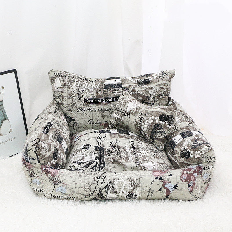 Autumn And Winter Sofa Pet Nest Canvas
