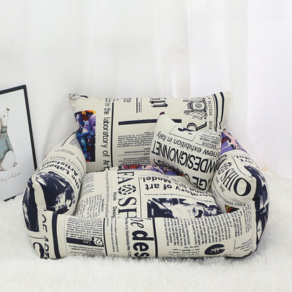 Autumn And Winter Sofa Pet Nest Canvas