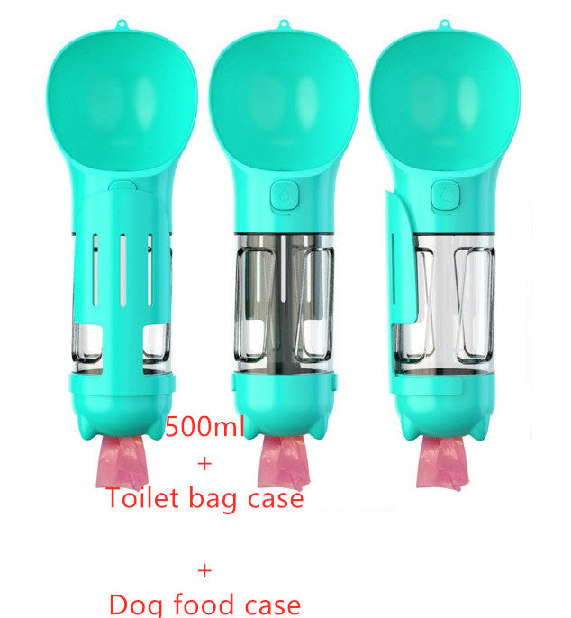 3 In 1 Pet Water Bottle Feeder Bowl Garbage Bag