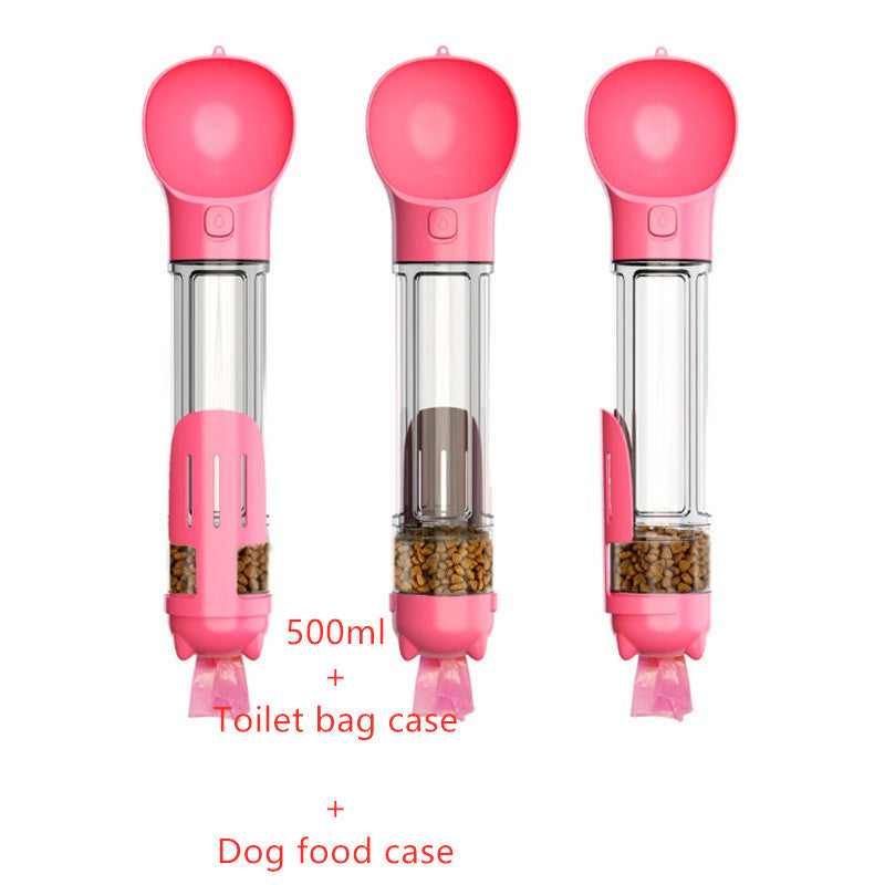 3 In 1 Pet Water Bottle Feeder Bowl Garbage Bag