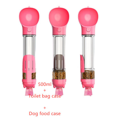 3 In 1 Pet Water Bottle Feeder Bowl Garbage Bag