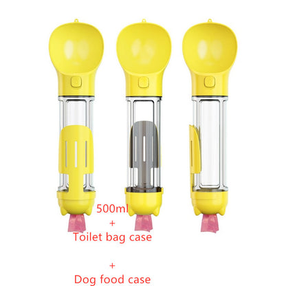 3 In 1 Pet Water Bottle Feeder Bowl Garbage Bag