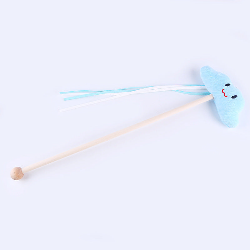 Feather Bell Mouse Stick Cat Toy Interactive Throwing Toy
