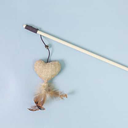 Feather Bell Mouse Stick Cat Toy Interactive Throwing Toy