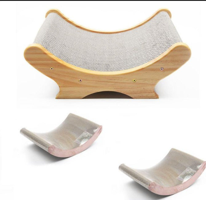 U-Shaped Cat Scratcher Bed Paw Grinder & Play Toy
