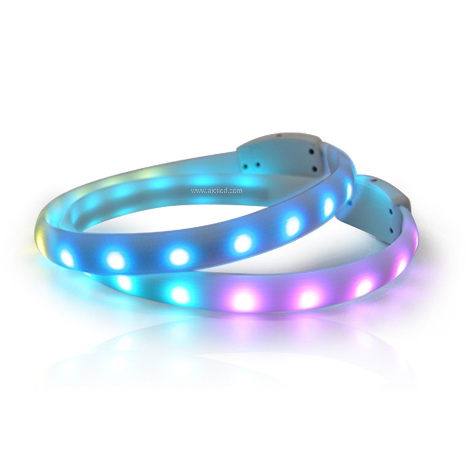 USB wiederaufladbares LED-Hundehalsband – verstellbares Silikon-Anti-Verlust-Blitzhalsband