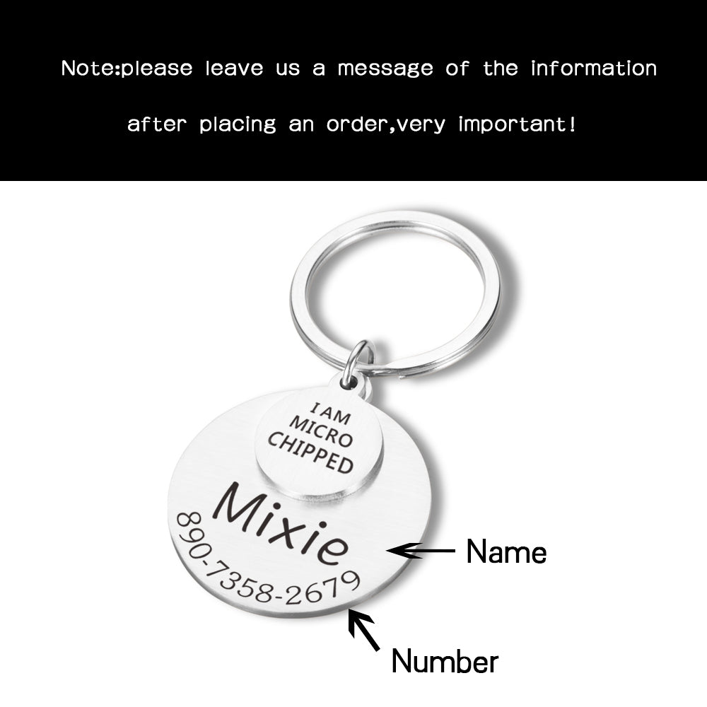 Personalized Dog Tag Keychain: Pet ID Collar
