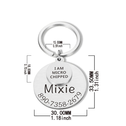 Personalized Dog Tag Keychain: Pet ID Collar