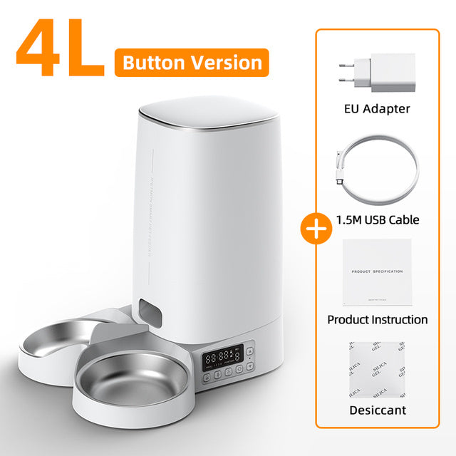 ROJECO 4L Automatic Pet Feeder  WiFi & Button Control for Cats & Dogs