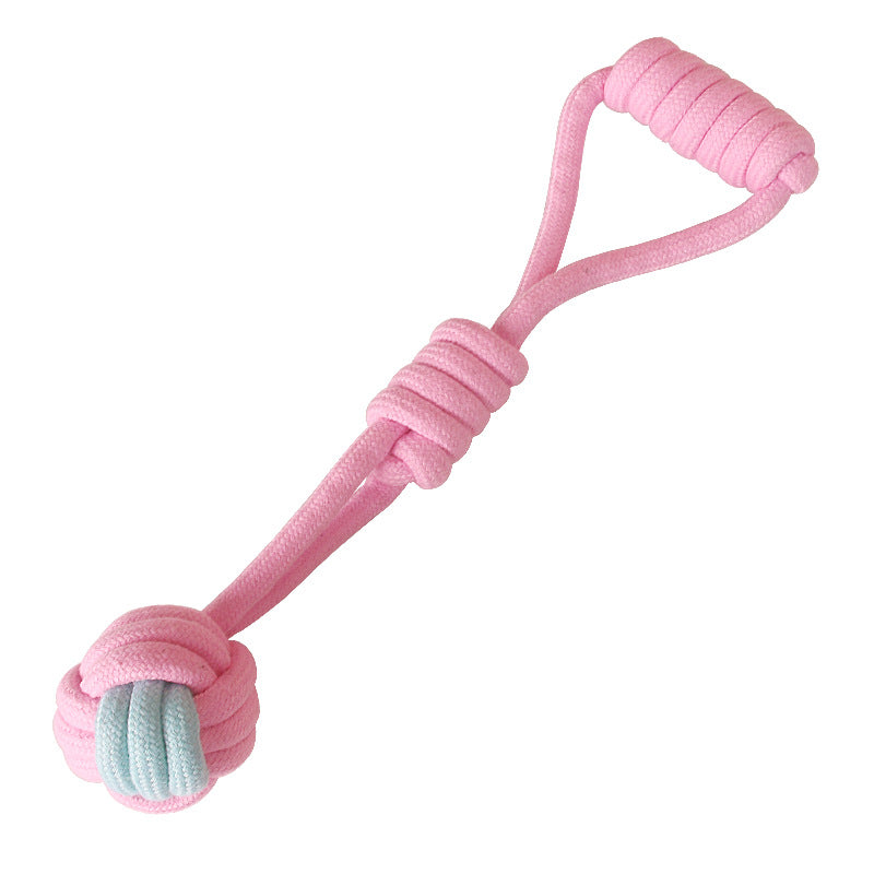 Pink Cotton Rope Dog Toy Set