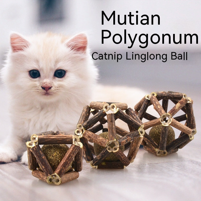 Polygonum Catnip Ball Interactive Cat Toy for Play & Exercise