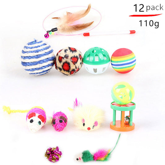 Variety Pack of Cat Toys Plush, Feather & Interactive Play Set