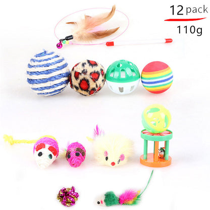 Variety Pack of Cat Toys Plush, Feather & Interactive Play Set