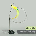 Handsfree Long Stick Feather Cat Toy Interactive Play for Cats