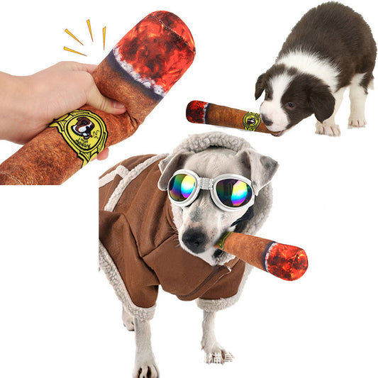 Plush Cigar Dog Toy