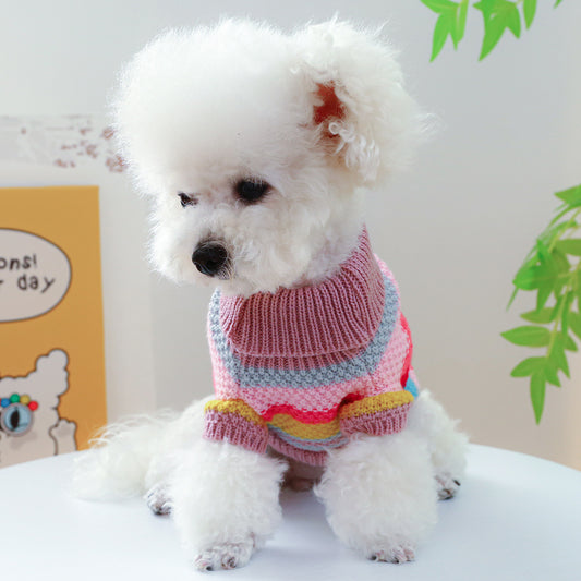 Warm Colorful Stripes Pet Sweater