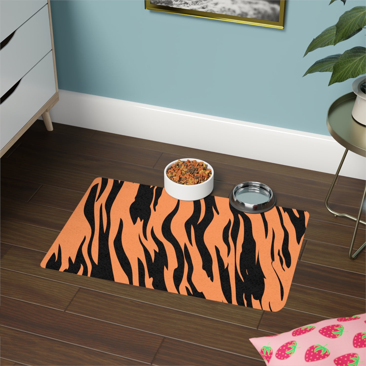 Toytigris Wild Tiger Print Pet Food Mat