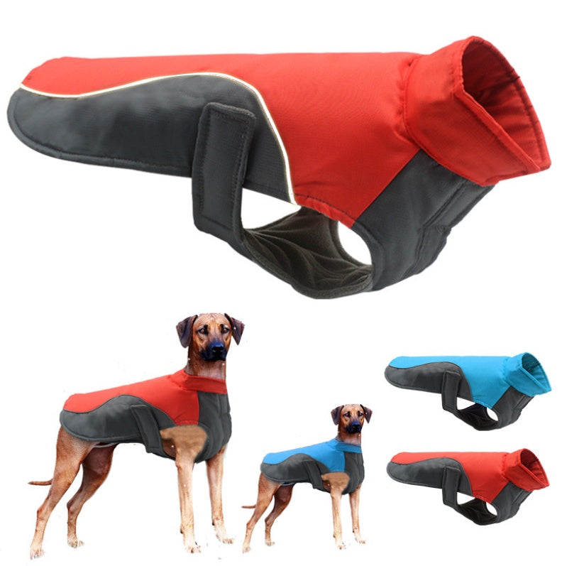 Waterproof Reflective Dog Jacket – Warm Fleece Lined Coat for Large Dogs