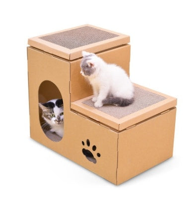 Double Ladder Cat House – DIY Cat Playground & Scratching Board