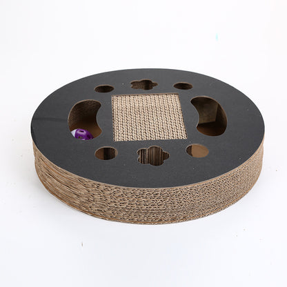 Corrugated Scratch Board Cat Toy – Durable Cat Scratcher with Bell