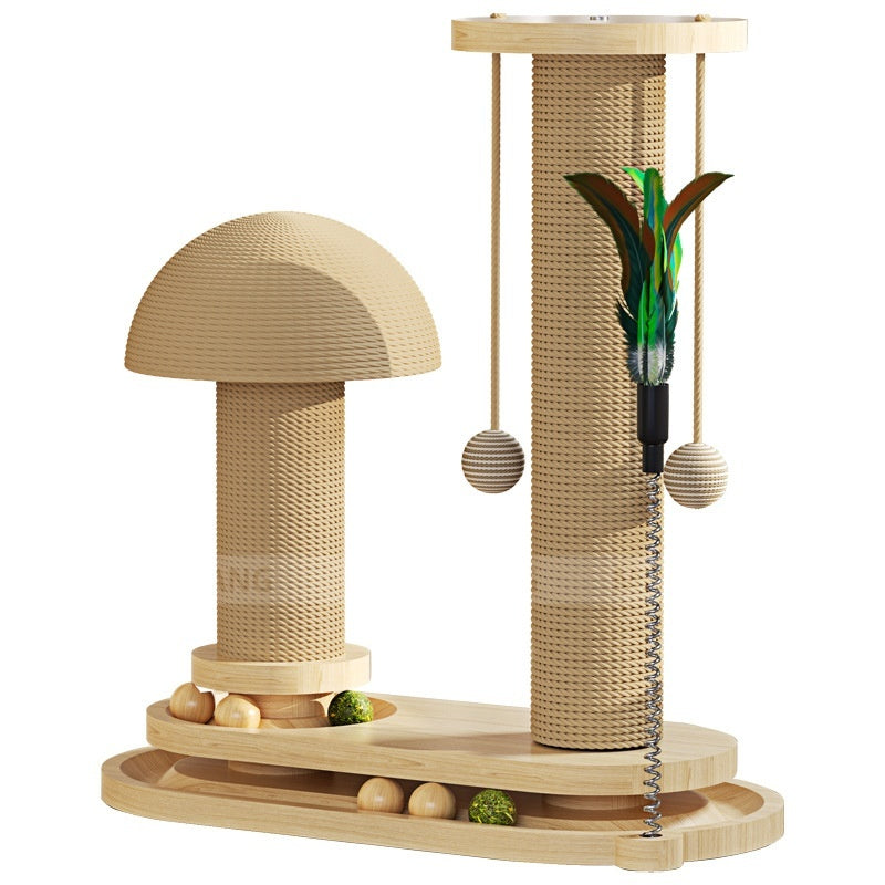ToyTigris Solid Wood Cat Turntable Scratching Post