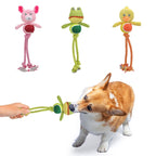 ToyTigris Squeaky Plush Animal Rope Toy for Dogs