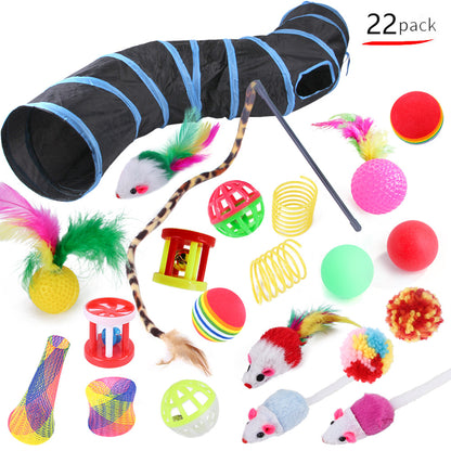 ToyTigris Cat Toy Set With Tunnel