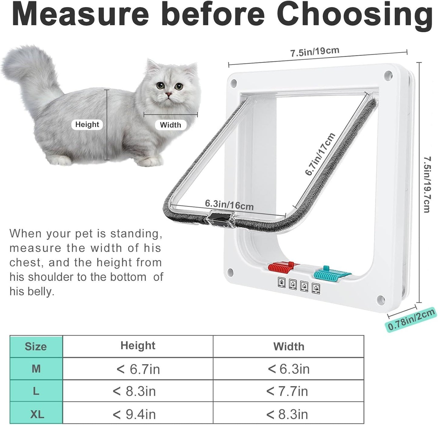 Thin Lockable & Weatherproof Cat Door
