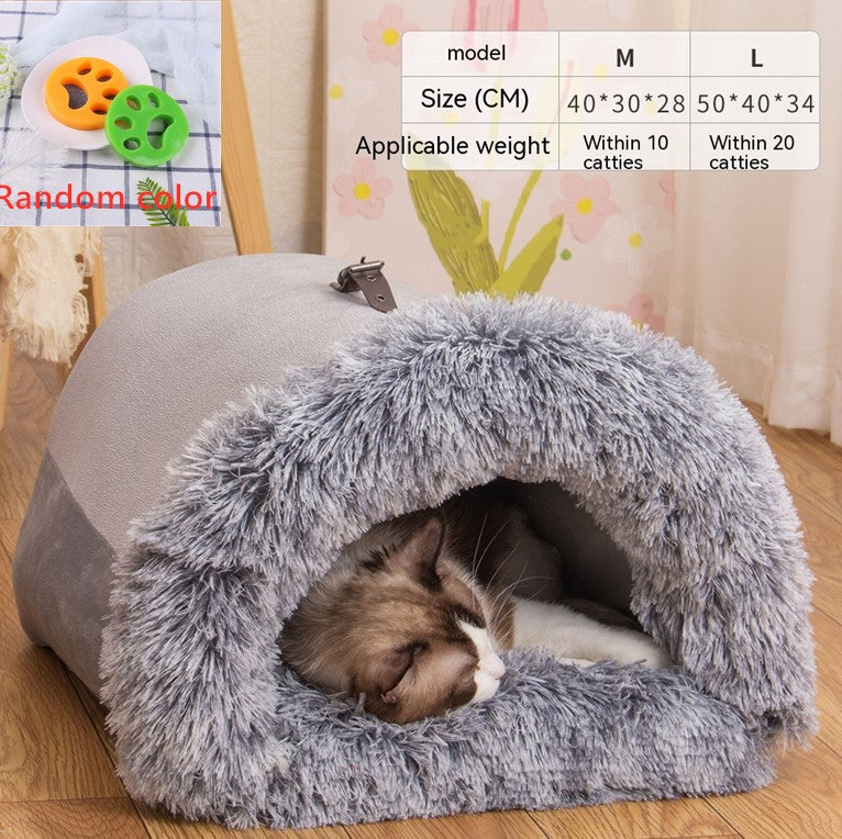 Warm Moisture-proof Long Fur Pet Bed