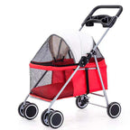Cat Outdoor Portable Folding Pet Stroller Car Dog Cat Pika Small Lightweight Carriage
