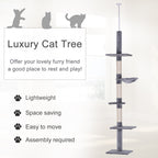 ToyTigris 5-Tier Adjustable Floor to Ceiling Cat Tree