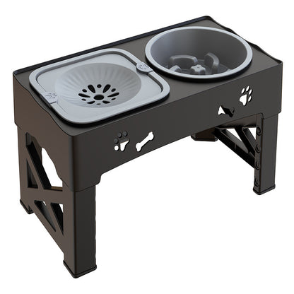 ToyTigris Elevated Double Bowl Pet Feeding Station