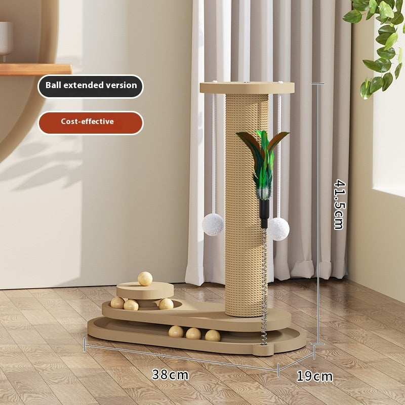 ToyTigris Solid Wood Cat Turntable Scratching Post