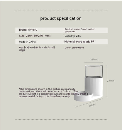 Automatic Cat Water Fountain Food-Grade Hydration Dispenser