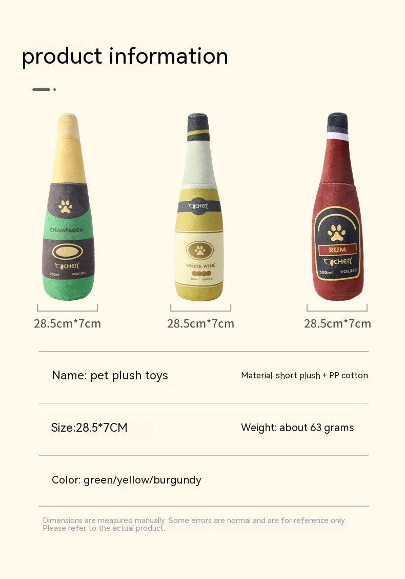 Champagne Bottle Dog Bite Toy