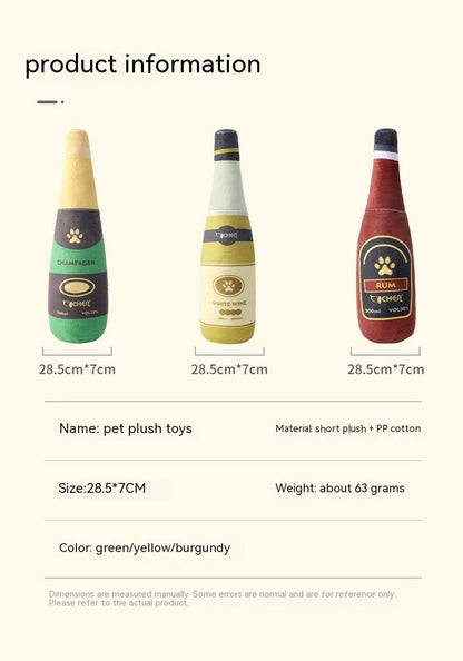 Champagne Bottle Dog Bite Toy