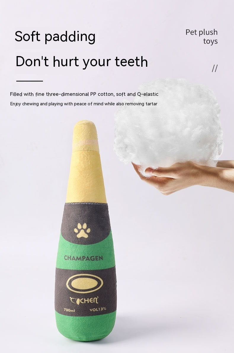 Champagne Bottle Dog Bite Toy